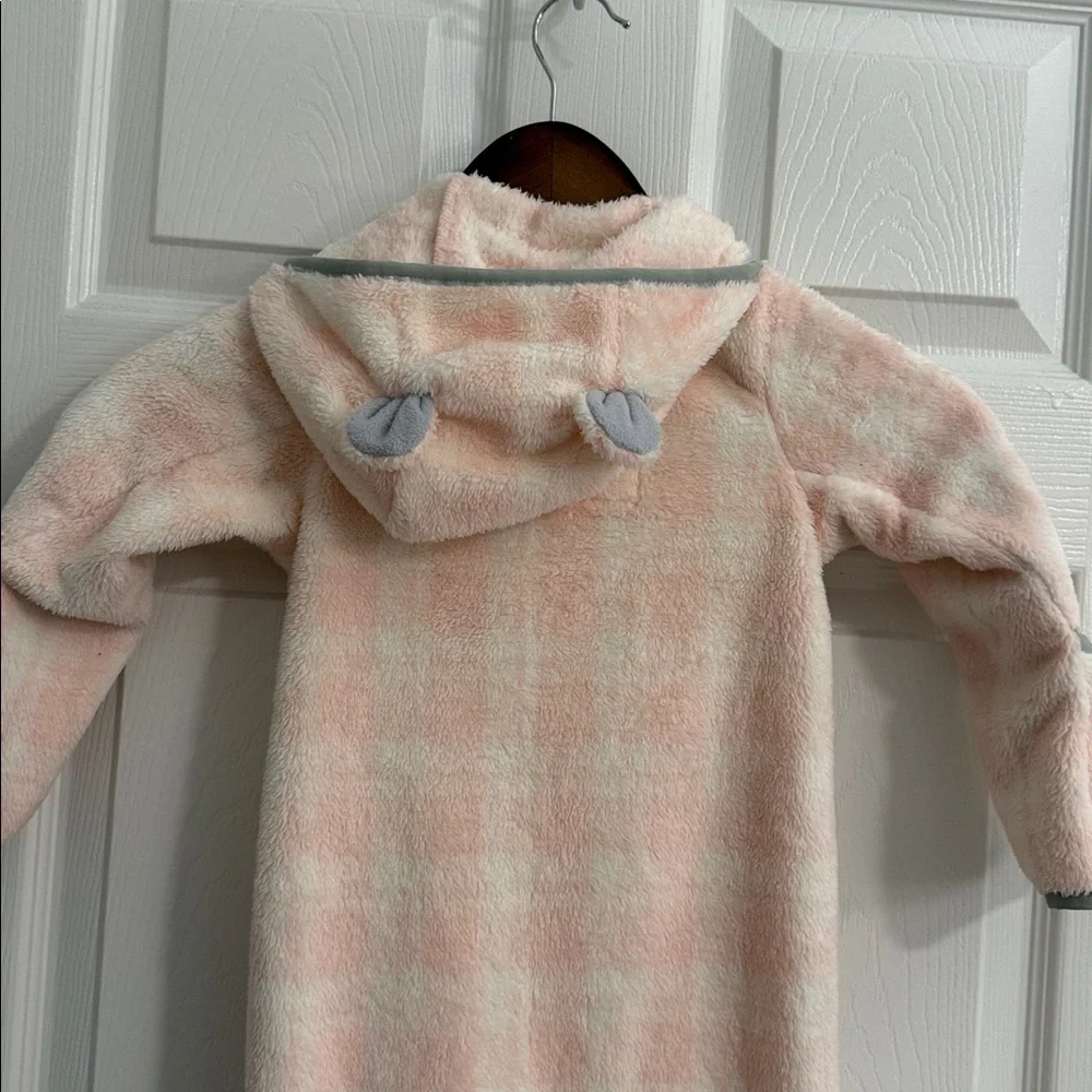The North Face Campshire Pink White‎ Plaid Baby Fleece One Peice Onsie 18-24 M
